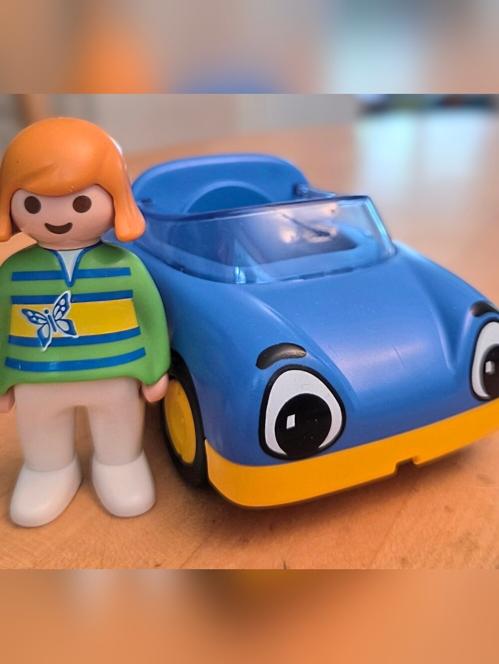 PLAYMOBIL 123 6758 MOM, BLUE YELLOW CAR House add on Toddle Baby Toy
